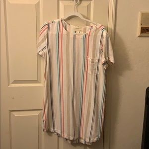 Button back linen dress